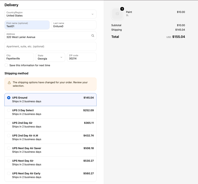 Example - Shopify Shipping Delivery Estimate